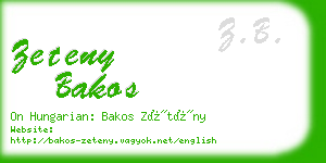 zeteny bakos business card